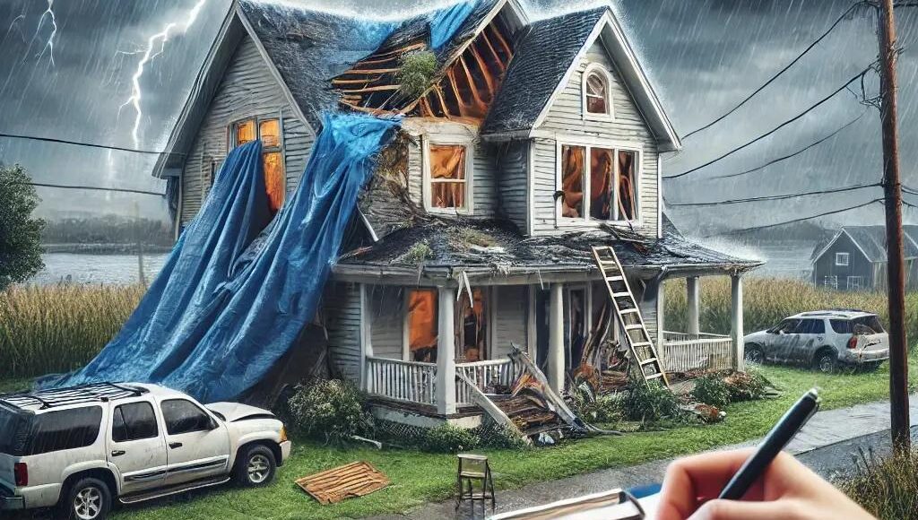 Storm caused house damage
